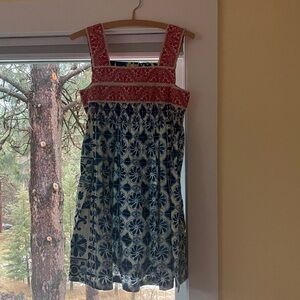 Plenty by Tracy Reese Red and Blue Patterned Mini Dress